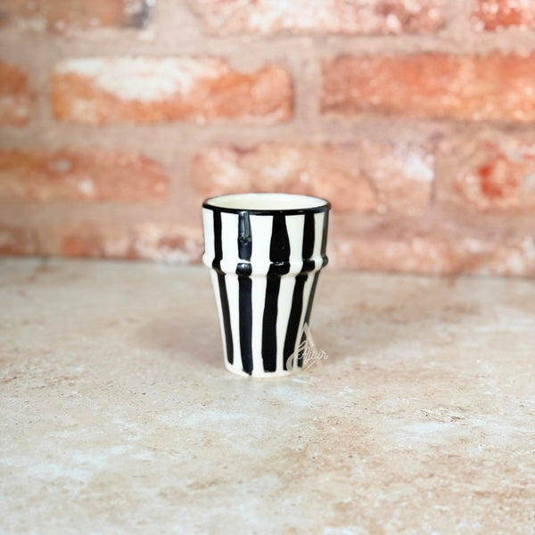Verre beldi rayé blanc et noir