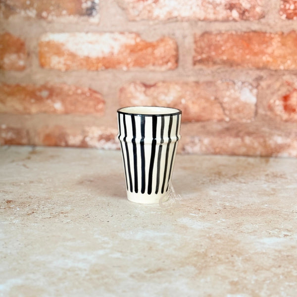 Verre beldi rayé blanc et noir