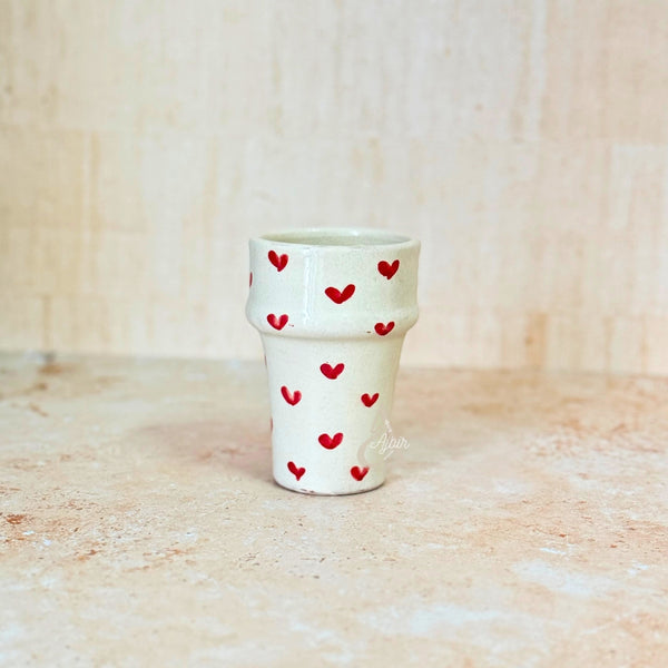Verre Tayri beldi cœur rouge