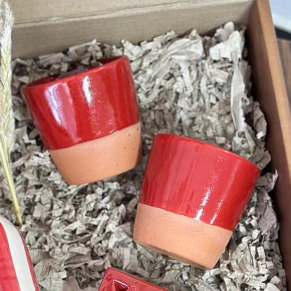 Verre bicolore bombé