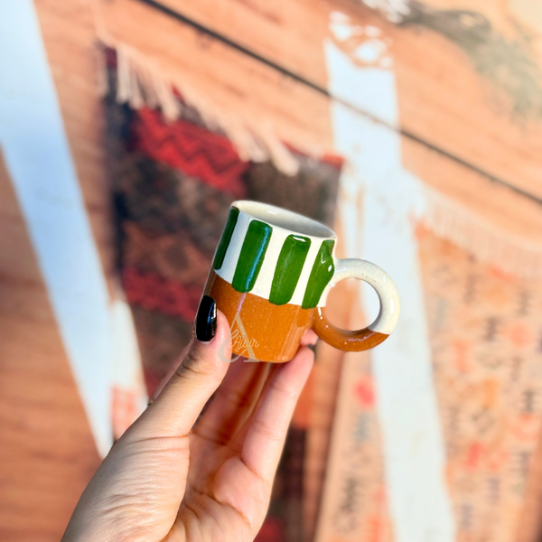 Mini tasse bicolore rayé
