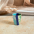 Verre artisanal multicolore bleu et vert