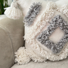 Housse de coussin Tit gris et blanc - Ajbir