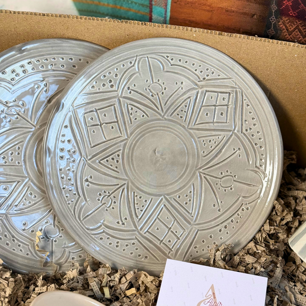 Coffret cadeau artisanal Amelal Tizwelt gris