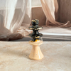 Porte bougie moderne beige et noir