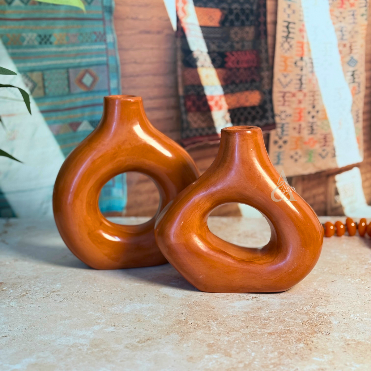 Vase artisanal Tafoukt moyen Terracota mat