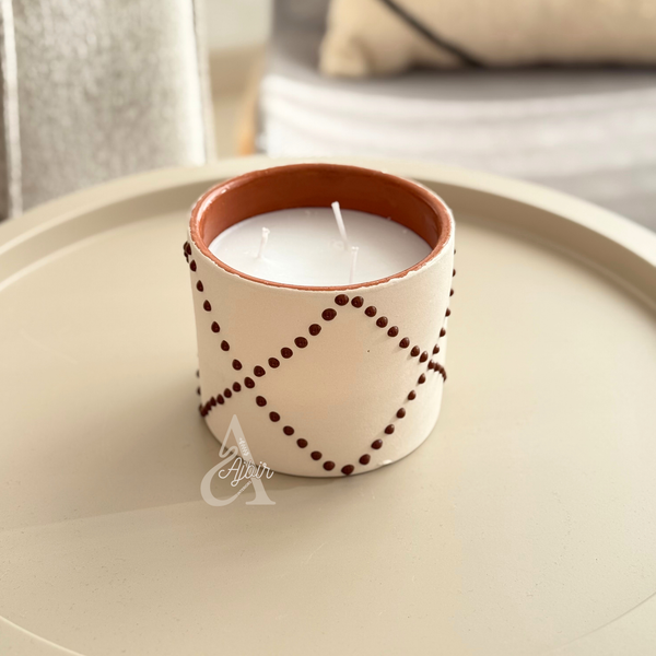 Grande bougie parfumée OUD en céramique artisanale