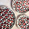 Set de 3 Assiettes Aslas à motifs leopard Bordeaux