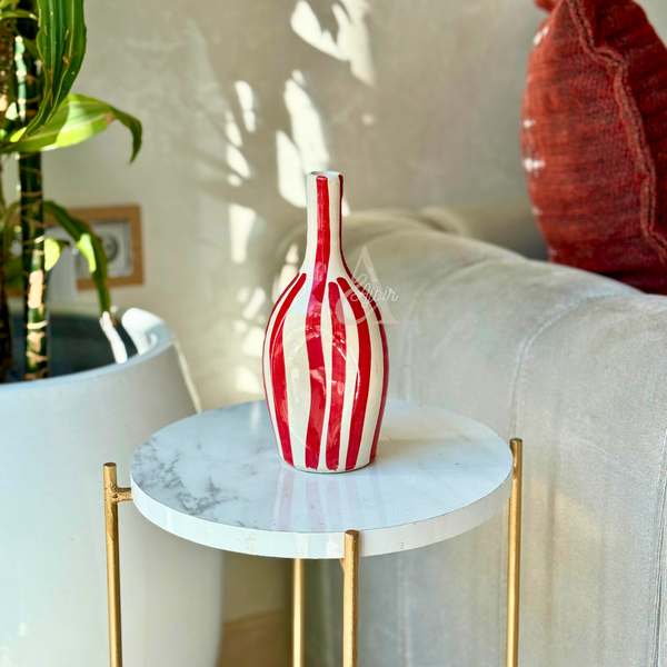 Vase bouteille rayé Tizrin