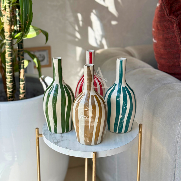 Vase bouteille rayé Tizrin