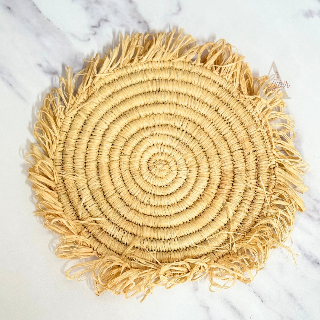 Sous plat en osier à franges 24cm