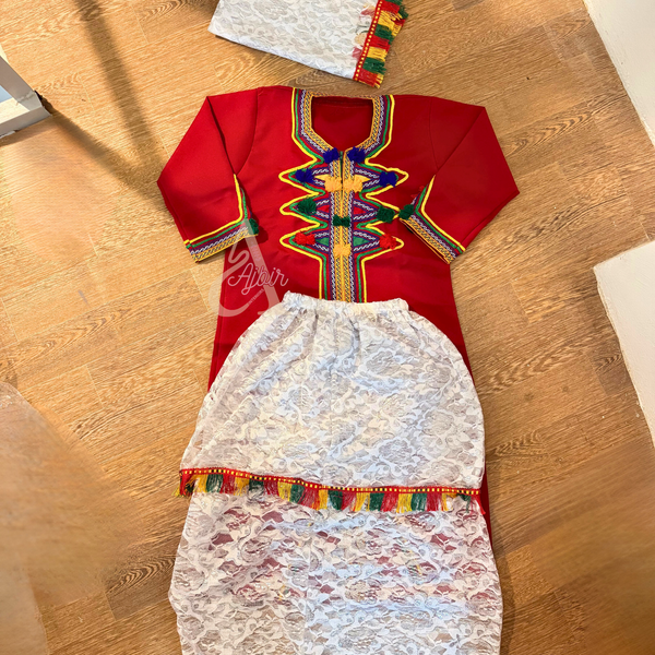 Tenue Tradionnelle Petite fille Amazigh 3pcs 8-10 ans