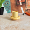 Tasse à café Asil en céramique artisanale avec sous-tasse