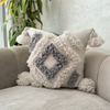 Housse de coussin Tit gris et blanc - Ajbir