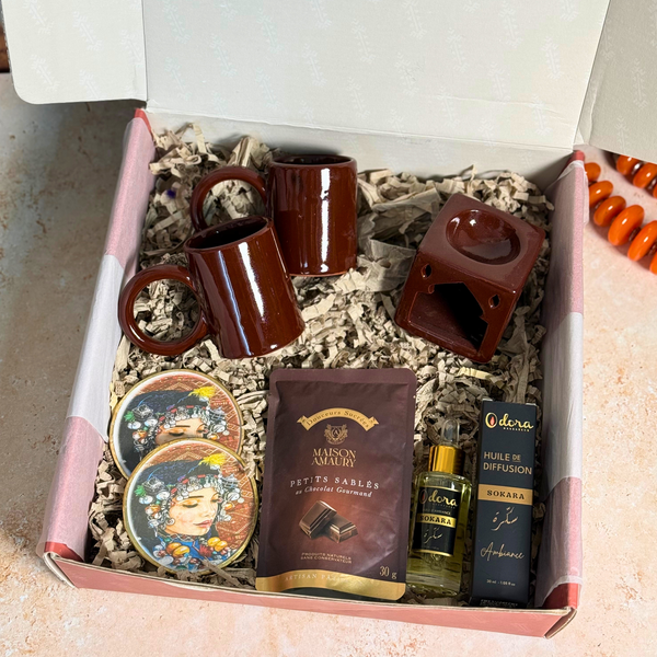 Coffret cadeau artisanal Lahna marron