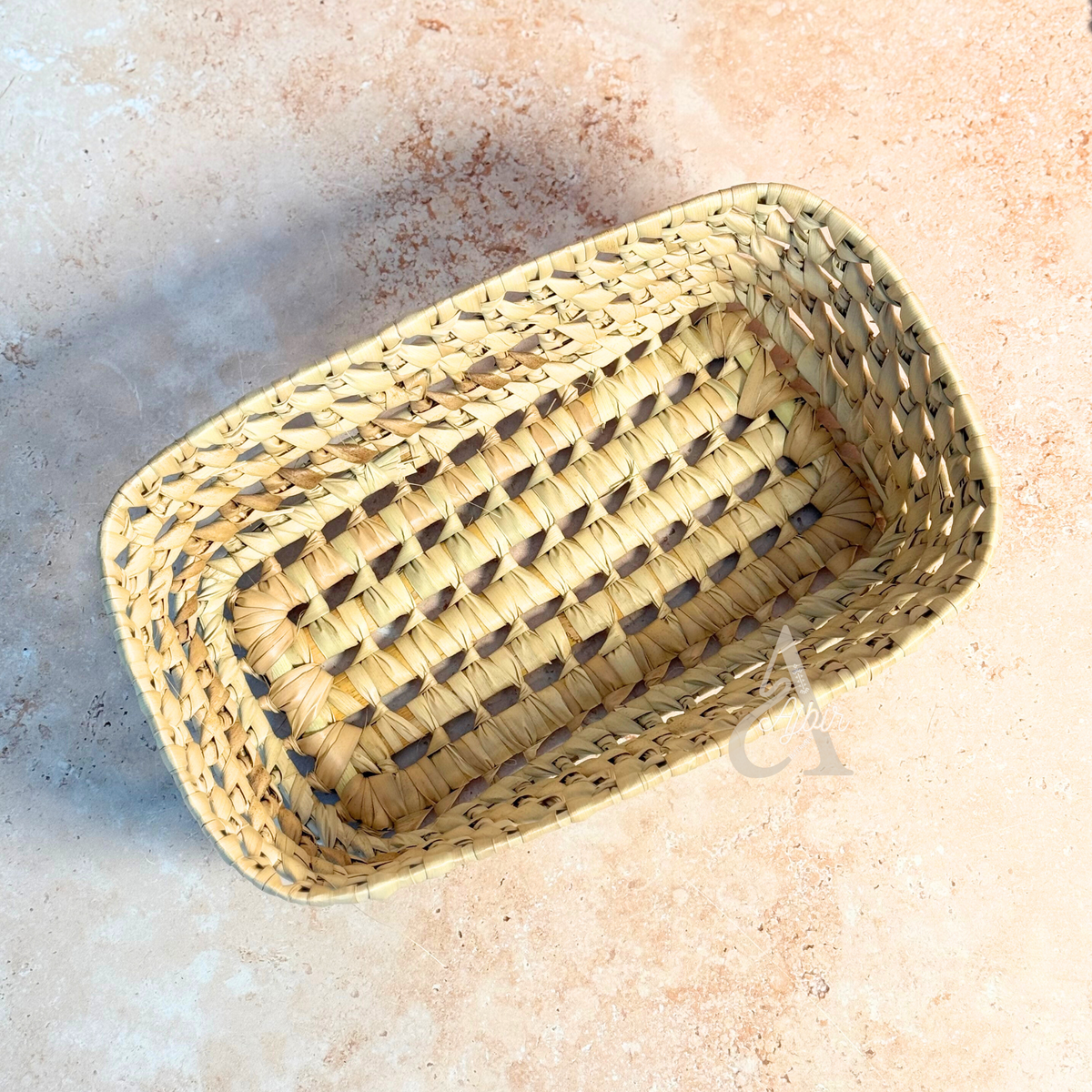Panier rectangulaire en raphia 18x29cm