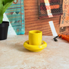 Tasse à café Asil en céramique artisanale avec sous-tasse