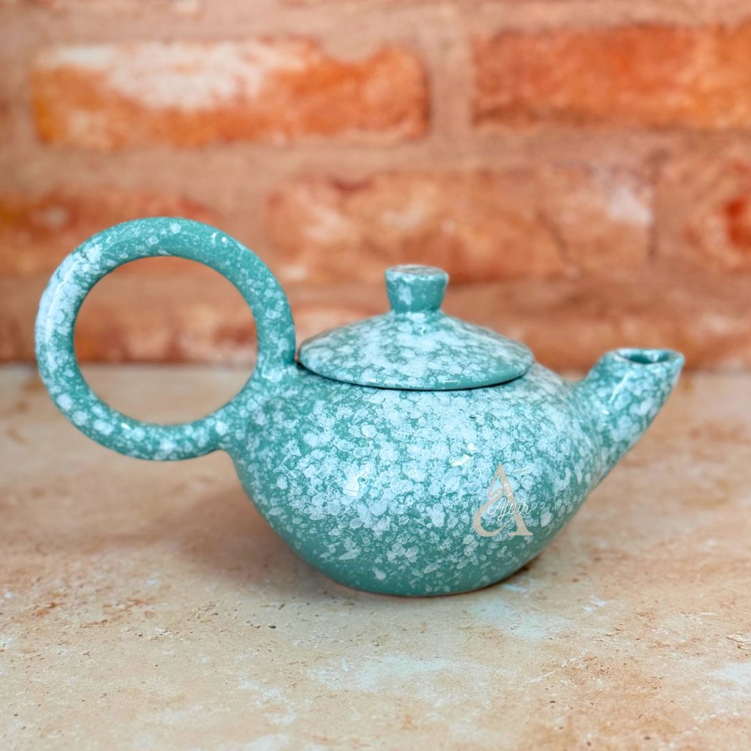Théière en céramique moucheté
