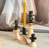 Porte bougie moderne beige et noir