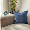 Housse de coussin Sabra (soie de cactus) bleu