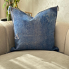 Housse de coussin Sabra (soie de cactus) bleu jean délavé