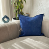 Housse de coussin Sabra (soie de cactus) bleu