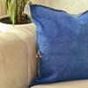 Housse de coussin Sabra (soie de cactus) bleu