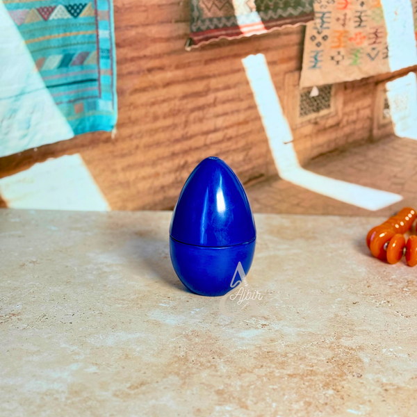 Œuf décoratif artisanal en céramique Tazdayt Bleu