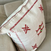 Housse de coussin Sabra (soie de cactus) crème et rouge - Ajbir