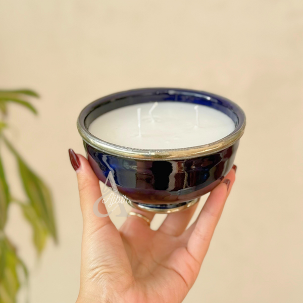Bougie parfumée artisanale bleue Imanar