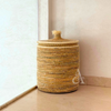Panier en raphia avec couvercle – Moyen modèle