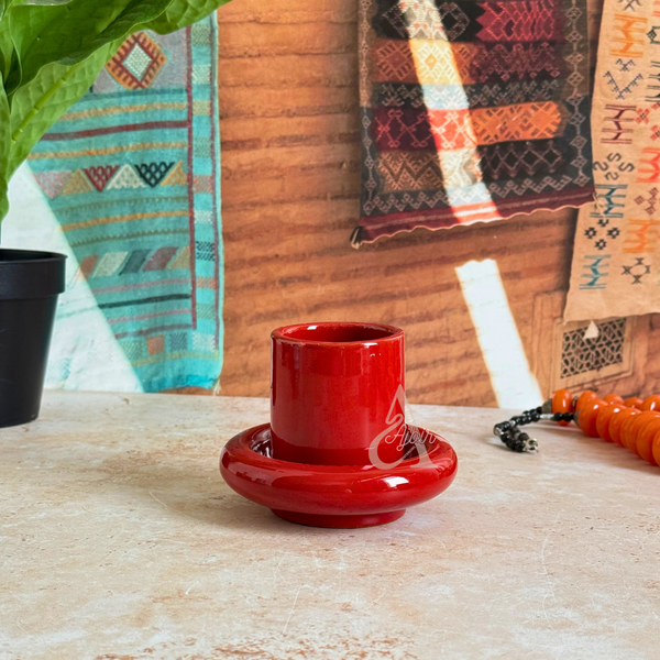 Tasse à café Asil en céramique artisanale avec sous-tasse