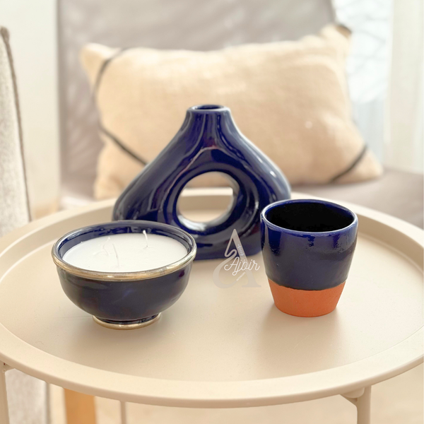 Bougie parfumée artisanale bleue Imanar