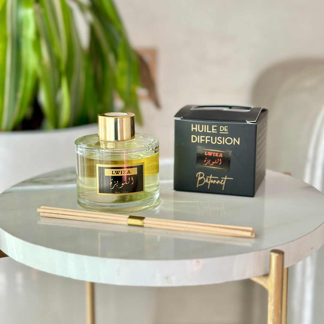 Parfum d'ambiance à bâtonnets Lwiza - Verveine et thé vert