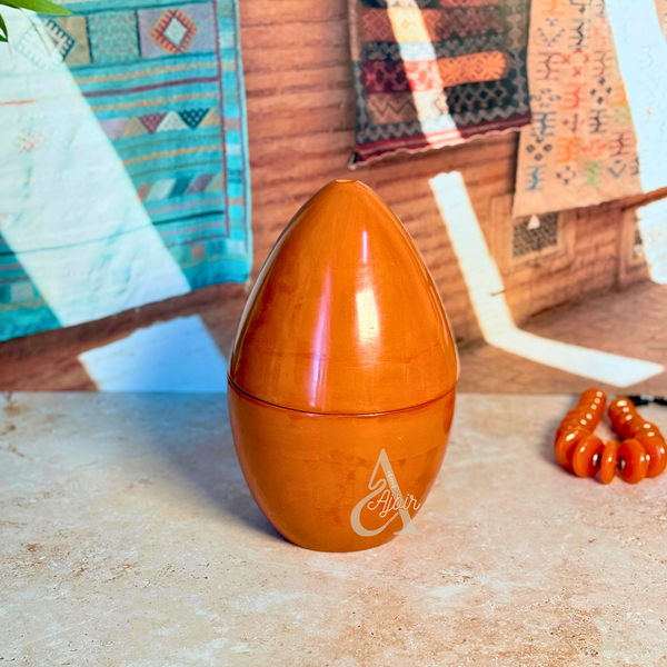 Œuf décoratif artisanal en céramique Tazdayt Terracota