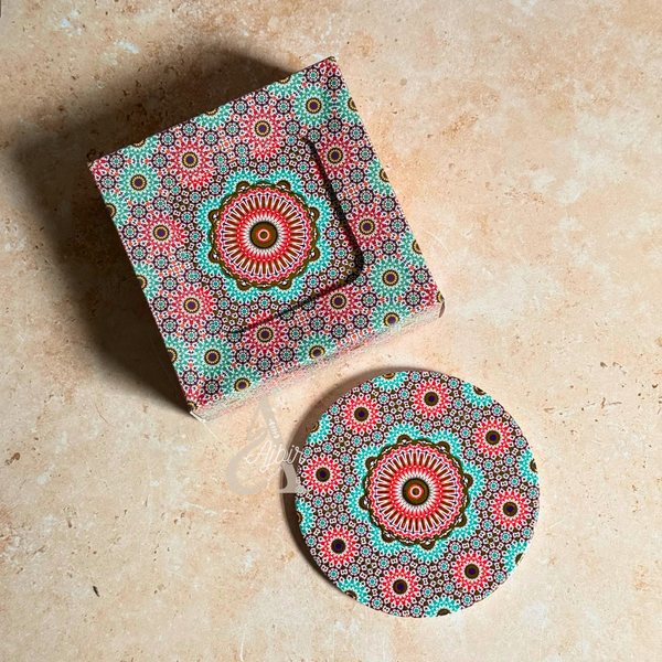 Pack 6 sous tasses Zellige rond multicolore