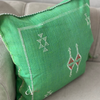 Housse de coussin Sabra (soie de cactus) vert - Ajbir