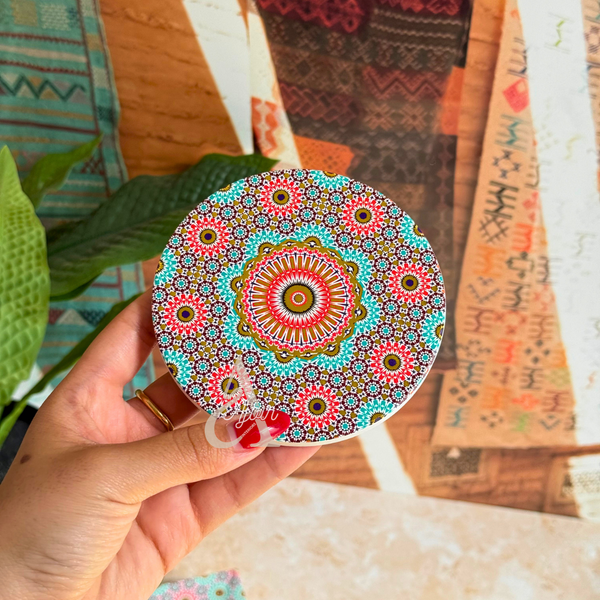 Pack 6 sous tasses Zellige rond multicolore