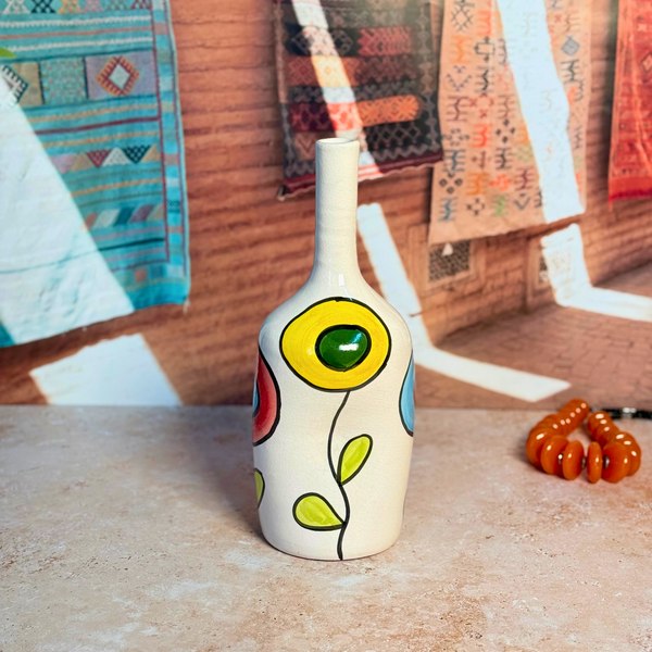 Vase bouteille artisanal en céramique Tamzwart