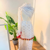 Jupe Amazigh Tradionnelle en dentelle blanc et argenté + foulard assorti