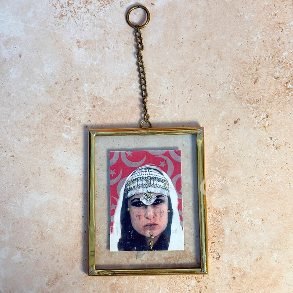 Cadre photo artisanal Dihya en verre et laiton