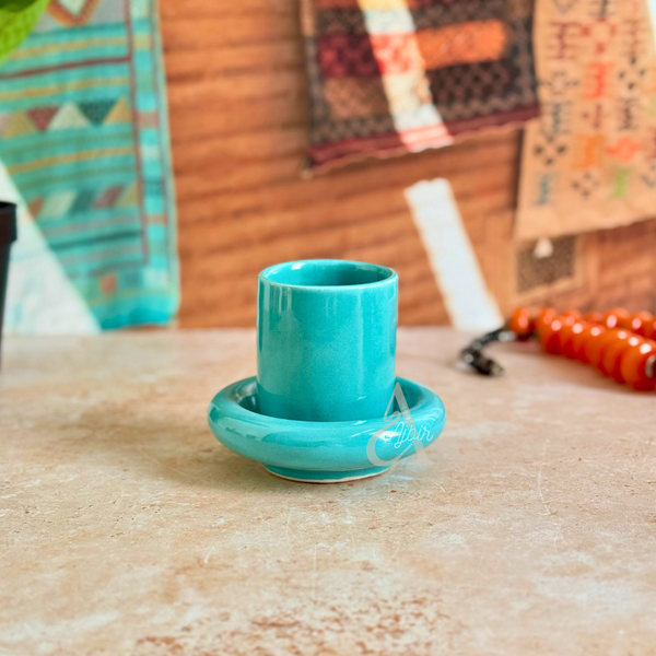 Tasse à café Asil en céramique artisanale avec sous-tasse