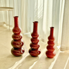 Vase sculptural artisanal Tighri bordeaux