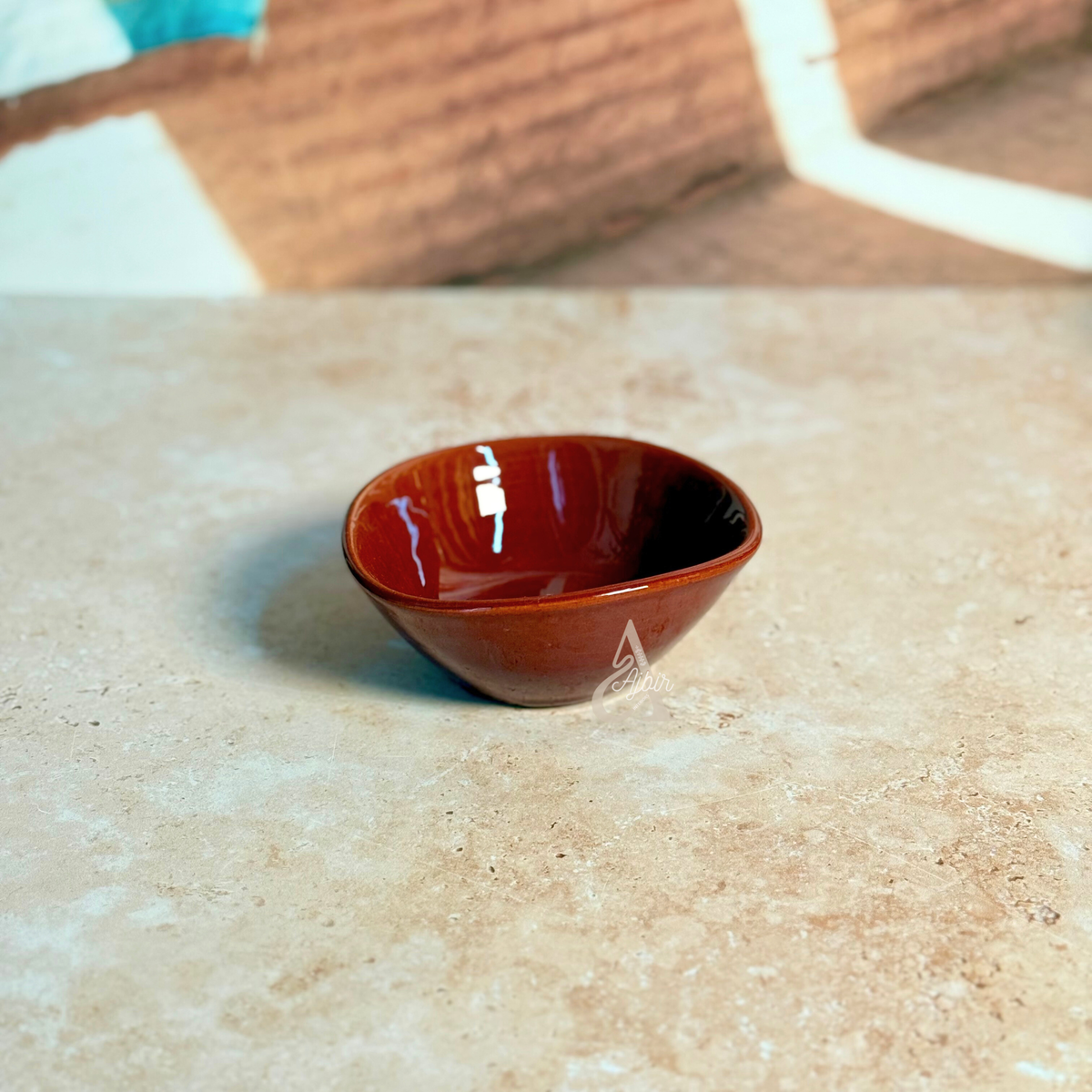 Bol artisanal Tafrant en céramique bordeaux