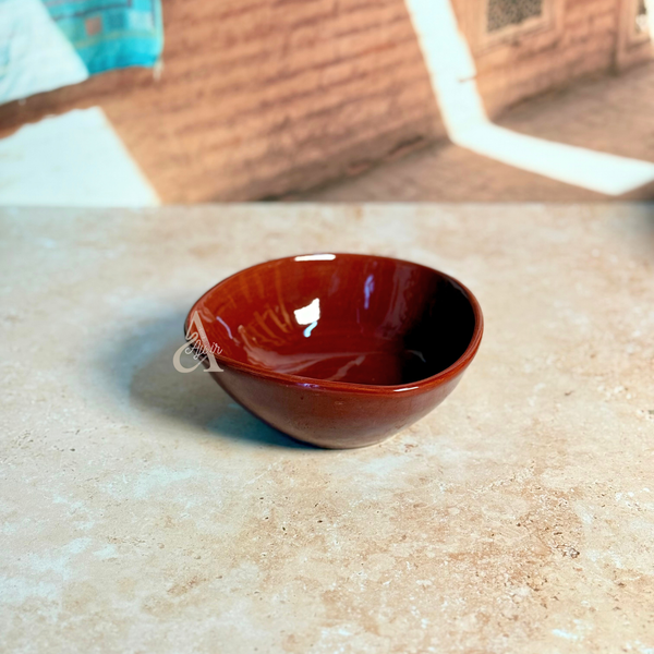 Bol artisanal Tafrant en céramique bordeaux