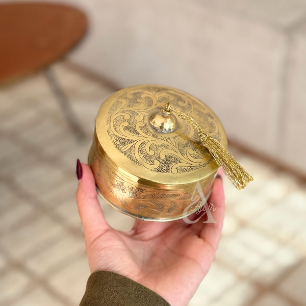 Boite de rangement en laiton doré zwak