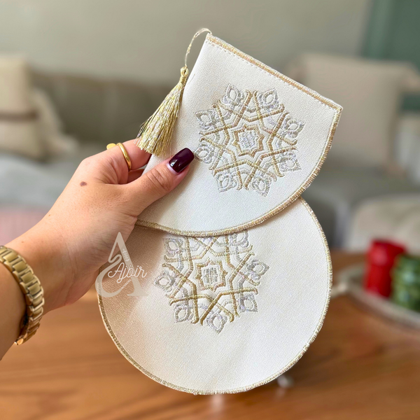Duo porte-théière et sous-théière artisanal brodé Assar