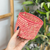 Panier Anouz rond rose