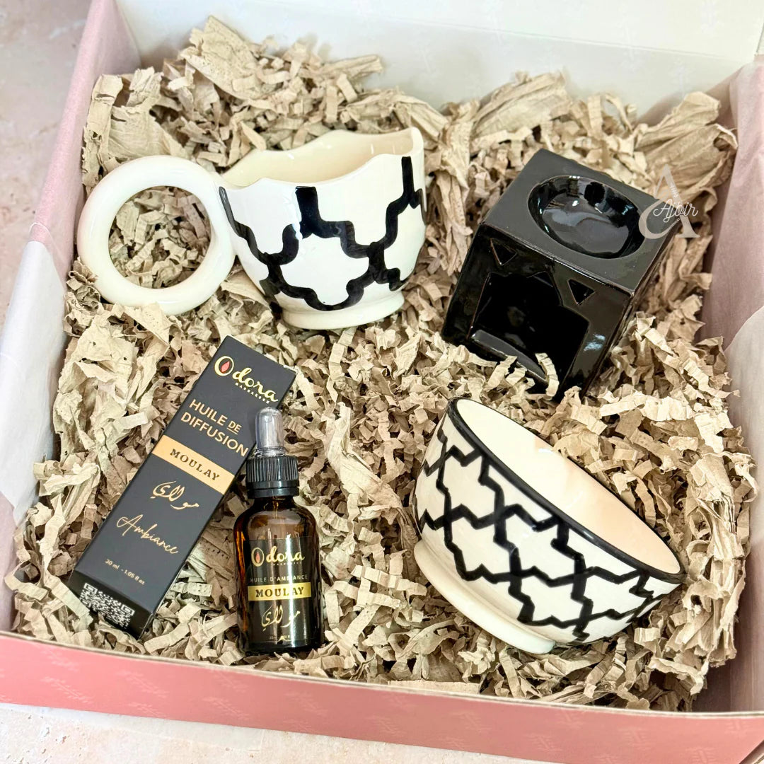 Duo 2 coffrets cadeaux Zellige noir et blanc