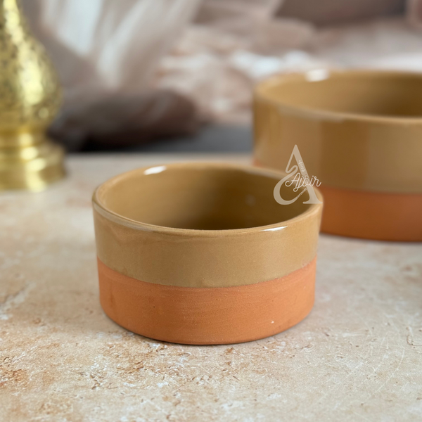 Set 3 saladiers bicolore Terracota et beige